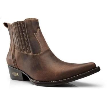 Imagem de Bota Masculina Cano Curto Texana Couro Elástico Capeli Boots-Masculino