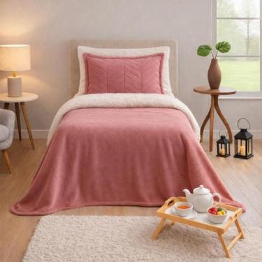 Imagem de Coberdrom Casadinho Manta Soft e Sherpa Solteiro - Taina Enxovais, Ros