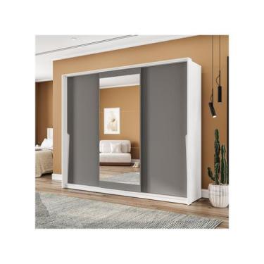 Imagem de Guarda Roupa Casal 3 Portas de Correr e 4 Gavetas Com Espelho 240850 L
