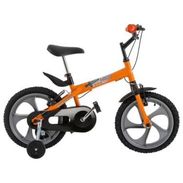 Imagem de Bicicleta Infantil Aro 16 Menino Rodinhas Bike Houston Laranja, 16", L