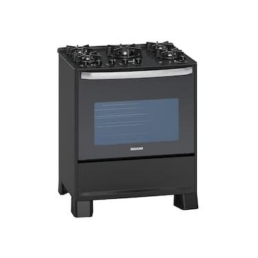 Imagem de Fogão 5 Bocas Suggar FGVMTG512PT Master Grill Piso Mesa de Vidro Tripla Chama Preto