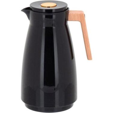 Imagem de Maison Garrafa Térmica 26X13X13Cm 1L Plástico Preto Ampola Vidro - NH