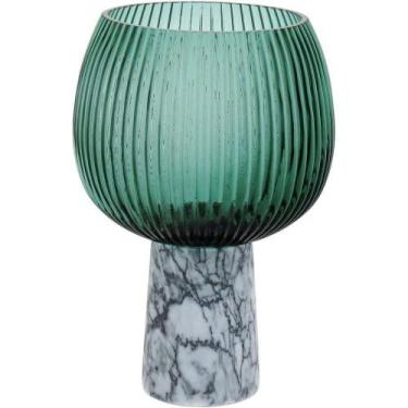 Imagem de Beretta Centro Mesa 22X15X15Cm Vidro Verde Com Pé - NH