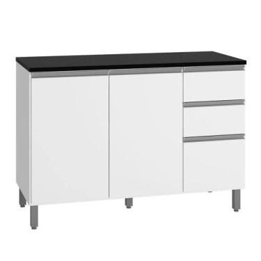 Imagem de Balcão Com Tampo Evidence 3 Portas 2 Gavetas Mdp Branco - MÓVEIS