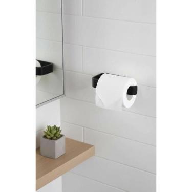 Imagem de Porta Papel Higiênico Adesivo Preto - Elegância e Praticidad - Congrat