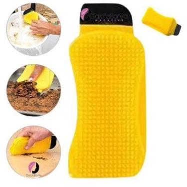 Imagem de Esponja de Silicone 3 em 1 Antibacteriana para Limpeza de Louças e Ute