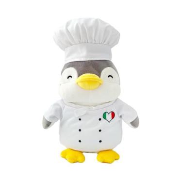 Imagem de Pelúcia Pinguim Cozinheiro Italiano Miniso Colecao Mundo