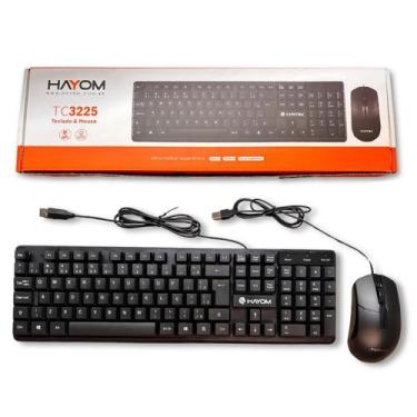 Imagem de Kit Teclado E Mouse Office Hayom TC3225 800DPI ABNT2 Ergonômico Plug A
