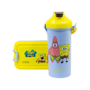 Imagem de Kit Marmita Lancheira Garrafa Talher Bob Esponja Nickelodeon Zona Cria
