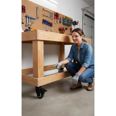 Imagem de 2x Kit 4 Rodízios Giratórios 400kg Com Trava PVC 50mm Móveis - Congrat