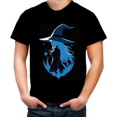 Imagem de Camiseta Colorida Bruxa Halloween Azul Festa 1 - Kasubeck Store®, INF 