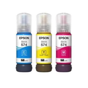 Imagem de Kit com 3 refil T574 L8050 L18050 C M Y