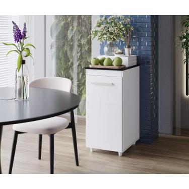 Imagem de Balcão Multiuso 83cm 1 Porta Zara - Branco Móblis