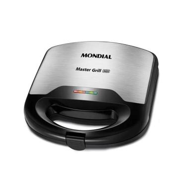 Imagem de Sanduicheira Master Grill Mondial Grelha Dupla Controle de Temperatura 750W Preto/Inox...
