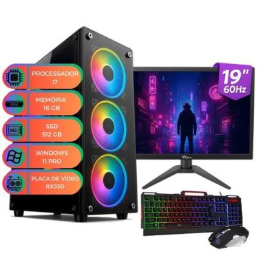 Imagem de Computador Gamer Completo MultiPc UP Starter Max I7 Memória 16GB SSD 5