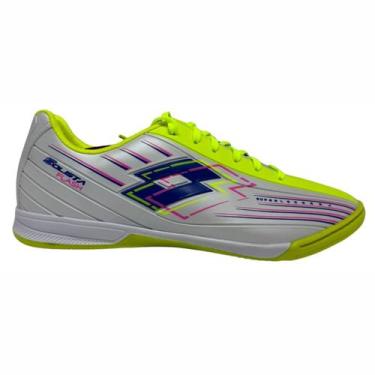 Imagem de Chuteira Futsal Lotto Solista Flash Unissex Branco Amarelo, Branco, 43