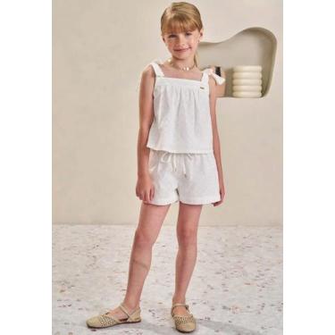 Imagem de Conjunto Infantil Infanti Bata Branca e Shorts, Branco, 3