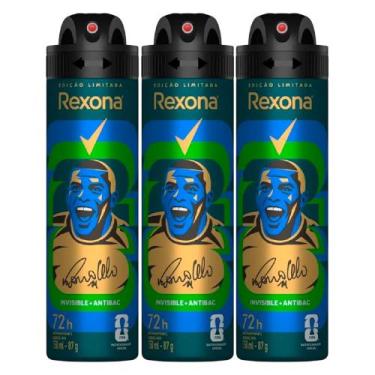Imagem de Kit Desodorante Aerosol Rexona Antibacterial+Invisible Men 150ml - 3 U