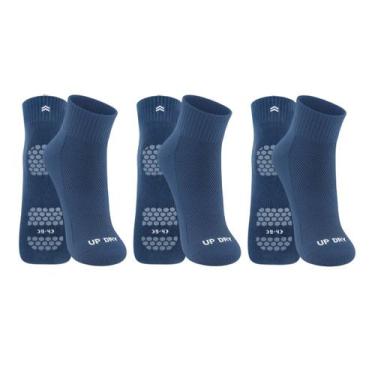 Imagem de Kit 3 Meias Up Dry Antiderrapante Hidroginástica Respirável Sola Embor