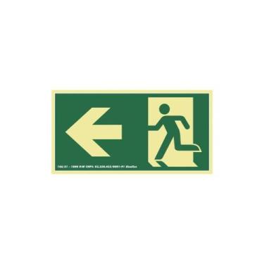 Imagem de Placa Saída A Esquerda Seta Reta 15 X 30 - Sinalize