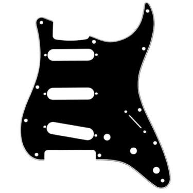 Imagem de Escudo Guitarra Preto Stratocaster SSS Single 11 Furos Pickguard Guita