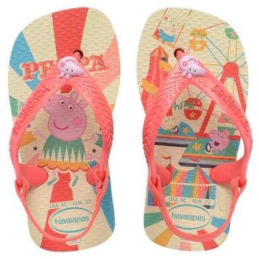 Imagem de Chinelo Havaianas para Bebê Peppa Pig com elástico 2025, Buttercream, 
