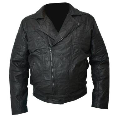 Imagem de Jaqueta De Couro Legítimo Masculina Retalho Preto Gauleses, 58