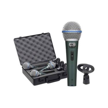 Imagem de Kit 03 Microfones Dinâmicos BT-58A Pro Cardioide em Metal para Vocais Grupo MXT