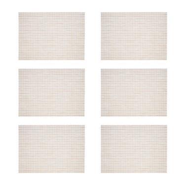 Imagem de Jogo Americano Trama Loom Blend White Gold Kit 6 Peças PVC com Poliéster Branco Copa & Cia