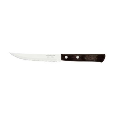 Imagem de Kit facas para churrasco polywood 12 peças em aço inox com cabo madeir