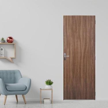 Imagem de Kit Porta de Madeira Lisa 215x85cm com Batente de Aço 06cm Açomad MGM 