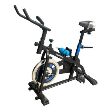 Imagem de Bicicleta ergométrica profissional spining 8kg iwbes8 treino cor:azul 