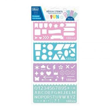 Imagem de Régua polipropileno Stencil Fun 15cm 348724 - Tilibra