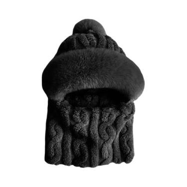Imagem de Conjunto De Cachecol De Inverno Para Mulheres Com Capuz, Gorro À Prova