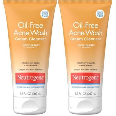 Imagem de Sabonete facial Neutrogena, limpador de acne sem óleo, 200ml x2