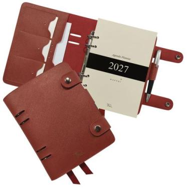 Imagem de Agenda Planner 2027 141-R Raffai Couros, Vermelho