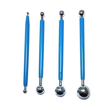 Imagem de Kit 4 Boleador Ponta Dupla Aço Inox Biscuit Arte Francesa