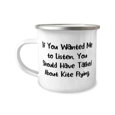 Imagem de Presente voador de pipa, If You Wanted Me to Listen, You Should Have Talked About Kite Flying, Caneca de acampamento brilhante de 355 ml de Friends