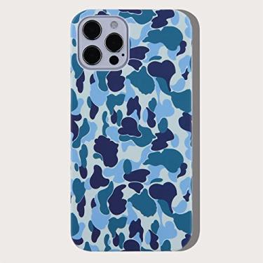 Imagem de Capa de telefone da moda de silicone camuflagem para iPhone 12 Pro Max 7 8 Plus X XS XR 11 SE capa de costas macias, azul, para iPhone 7Plus