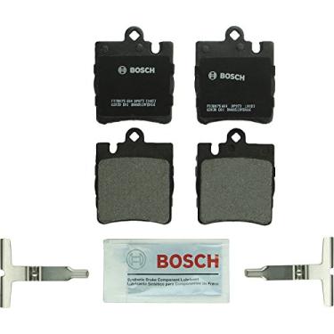 Imagem de BOSCH Conjunto de pastilhas de freio a disco semimetálico premium BP873 QuietCast - Compatível com Mercedes-Benz C230, C240, C280, C32 AMG, C320, C350, CLK280, CLK320, CLK350, SLK350; TRASEIRA
