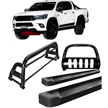 Imagem de Kit quebra mato +Estribo Plat +Sant Ant H2 Hilux 16/20 Preto
