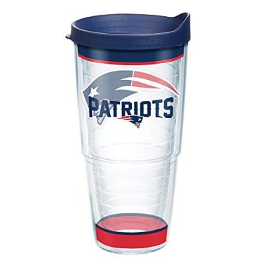Imagem de Tervis Copo isolado feito nos EUA com parede dupla NFL New England Patriots mantém as bebidas frias e quentes, 700 ml, tradicional