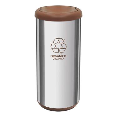 Imagem de Lixeira Cápsula Tramontina com Tampa Basculante Selecta Plus 94539/203 em Aço Inox – 40 L