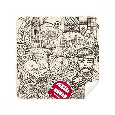 Imagem de British Bus London Eyes Big Ben UK óculos pano de limpeza de tela tecido de camurça pacote com 2