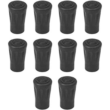 Imagem de Pontas de borracha para bastões de caminhada, protetores de ponta de poste de substituição serve para a maioria das bengalas de caminhada padrão – absorção de choque, adiciona aderência e tração (10 peças)