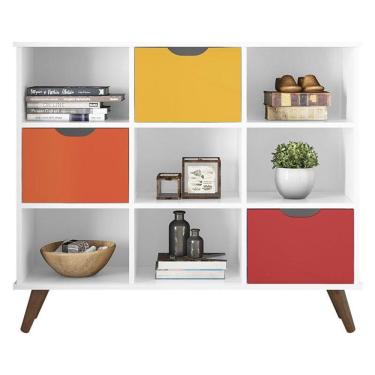 Imagem de Nicho Organizador Retrô 3 Gavetas Branco Colors - Qmovi