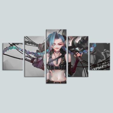 Imagem de Quadro Decorativos League of Legends com 5 peças 130x65 4