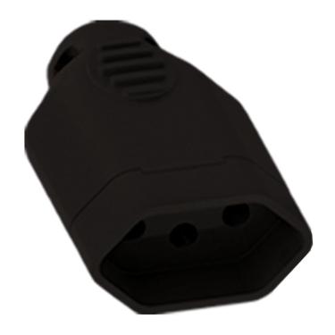 Imagem de Pino Plug Fêmea Ilumi 2P+T 20A 250V Bipolar Preto 10X1