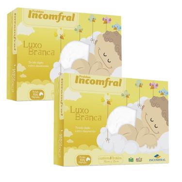 Imagem de Fralda de Pano Bebê Kit 10 peças Antialérgico 100% Algodão Luxo Tecido Duplo Incomfral