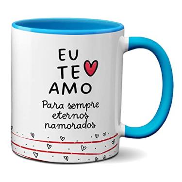 Imagem de Caneca Flork Fofos Pra Sempre Eternos Namorados Eu Te Amo (Azul)